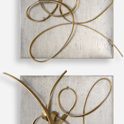 Contemporary Hand Forged, Gold Leaf Metal Art