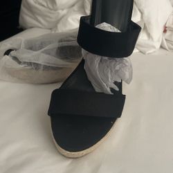 Black Espadrille Wedges 