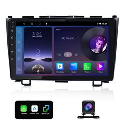 AMEROBO Car Radio for Honda CRV 2007-2011, 1280x720 QLED Touch Screen Car Stereo with Carplay Android Auto, 9 Inch Android Radio Support Bluetooth GPS