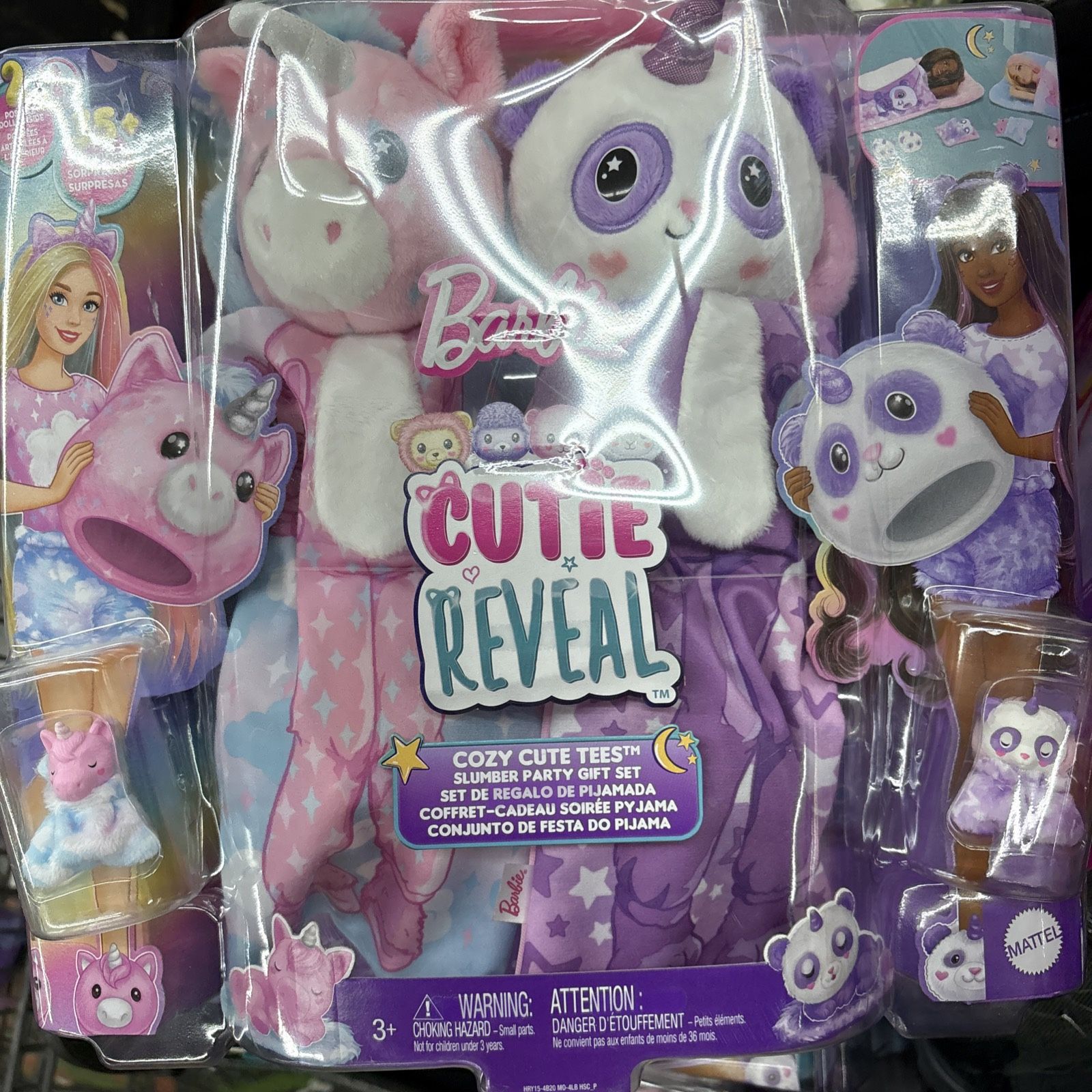 Barbie Cutie Reveal Slumber Party Gift Set with 2 Dolls & 2 Pets, 35+ Surprises