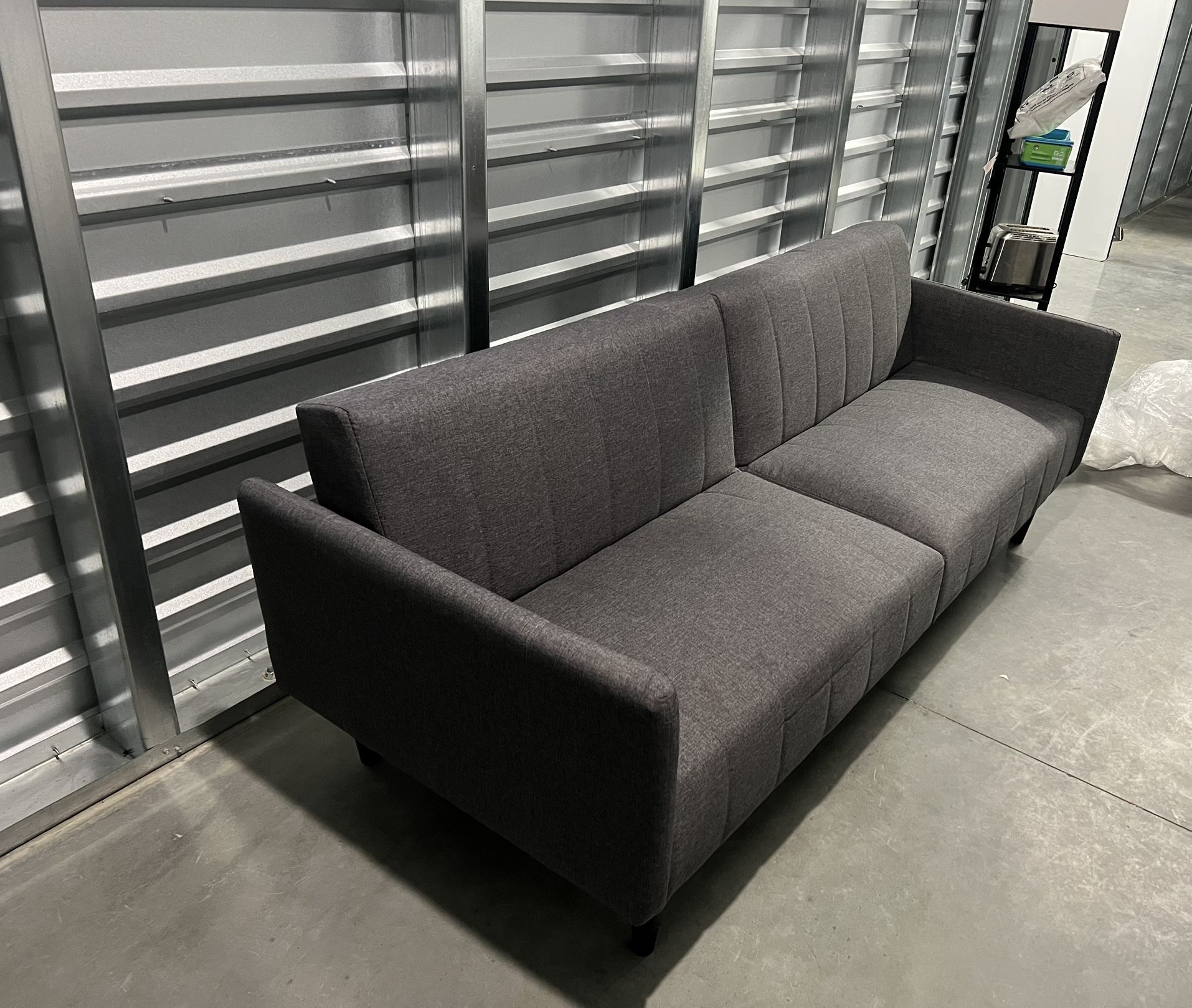 Long Grey Futon Couch