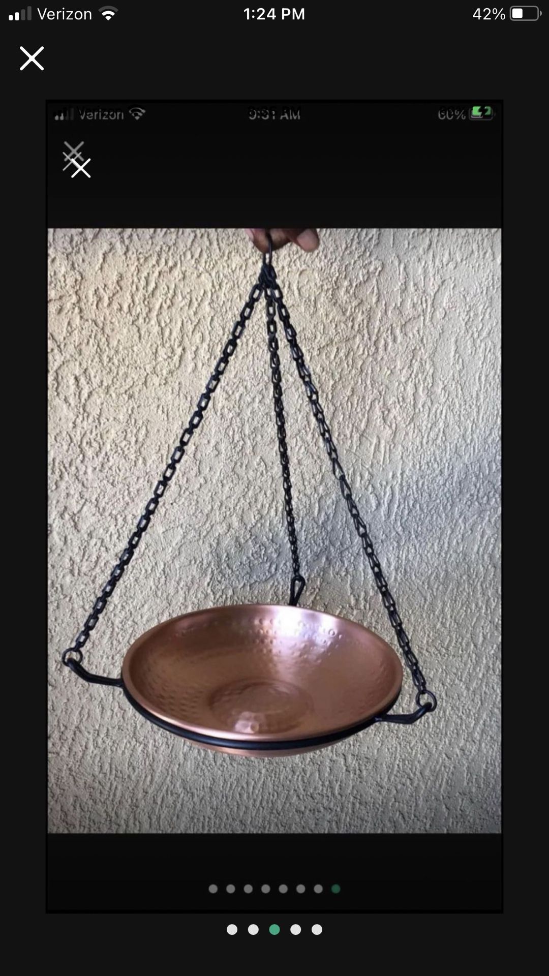 Plants 1 holder,heavy chains with coper coding plate, 17” Leigh and 11” across, new, never used, PRICE FIRM $20! Pick Up West 79912