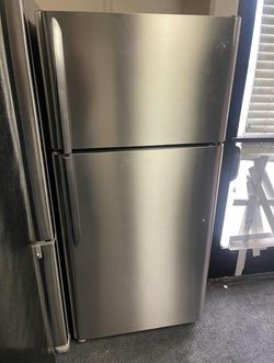 Top Freezer Stainless Steel Fridge - Great Condition