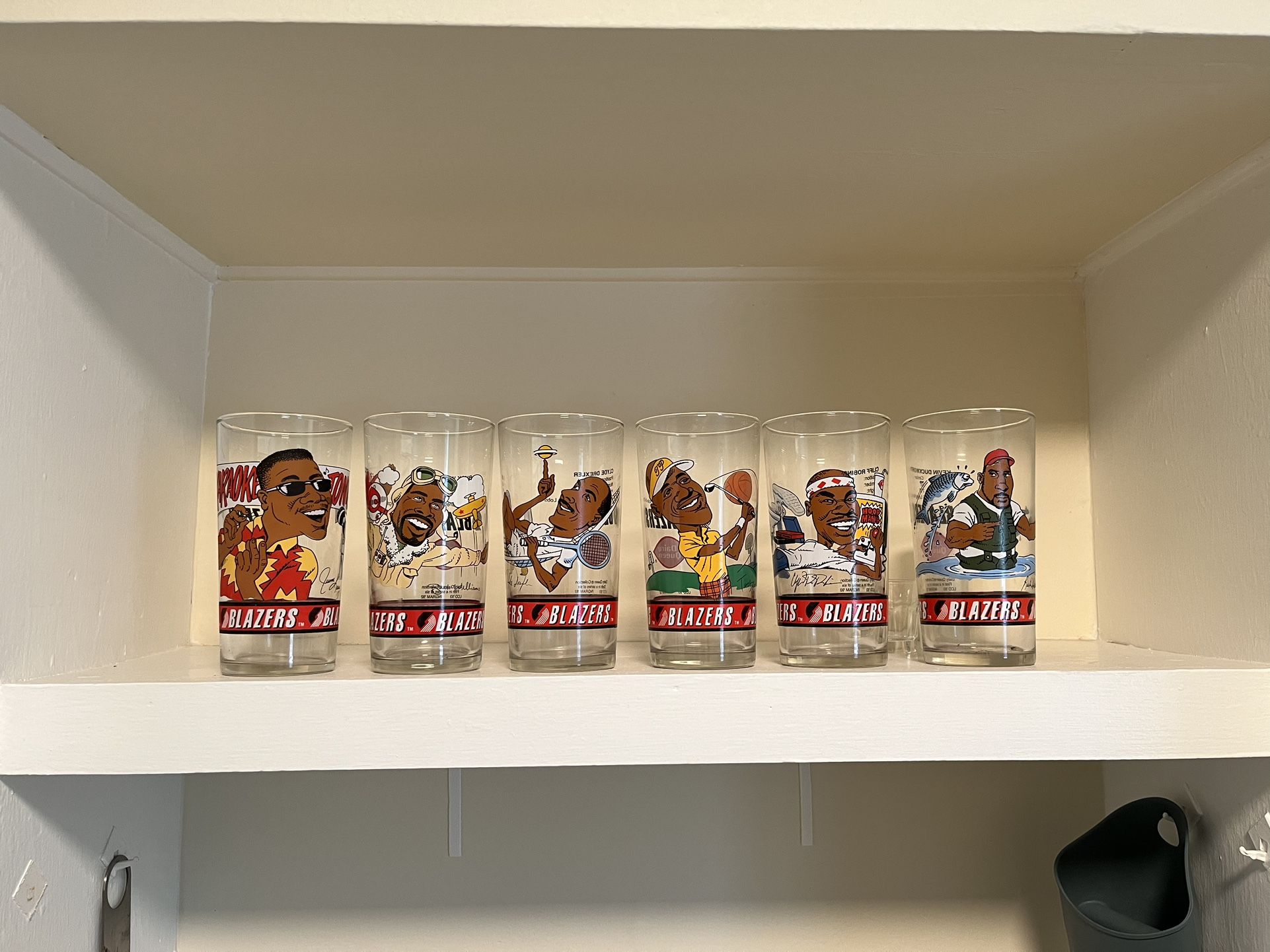 Portland Trail Blazers Vintage 92-93 Dairy Queen Collector Glasses FULL SET of 6