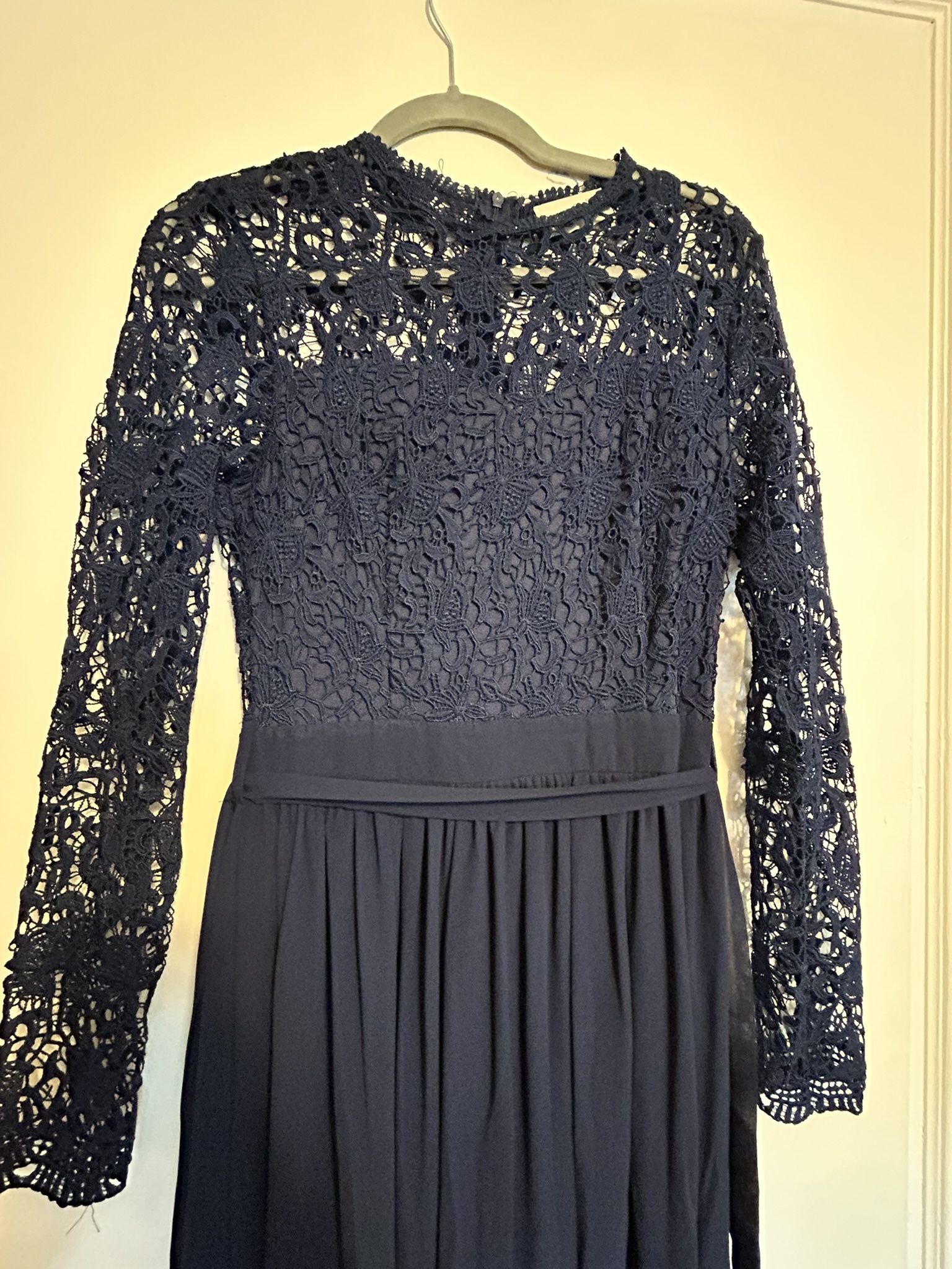 Woman Dress Blue Navy Long