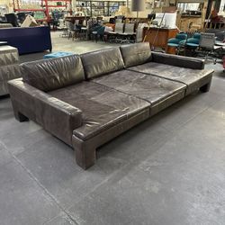 Huge 11’ Custom All Leather Sofa Paid $29k 