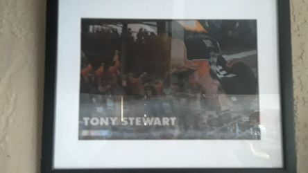 Tony Stewart frames matted hologram picture