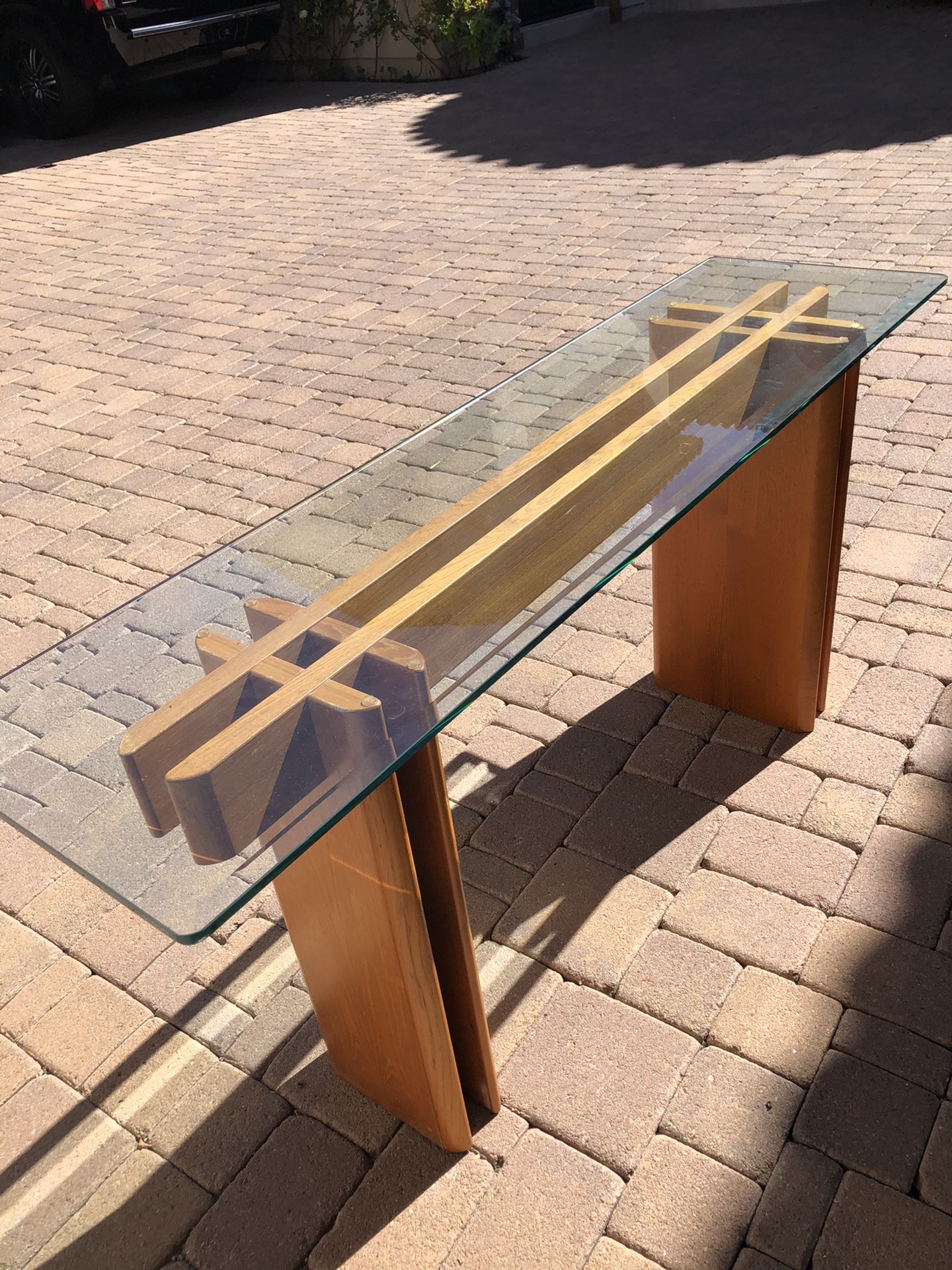 Copenhagen Teak Glass table