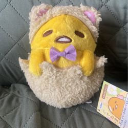 Gudetama Fluffy Teddy Bear Egg Plush