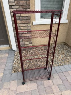 Metal Folding Shelf Red