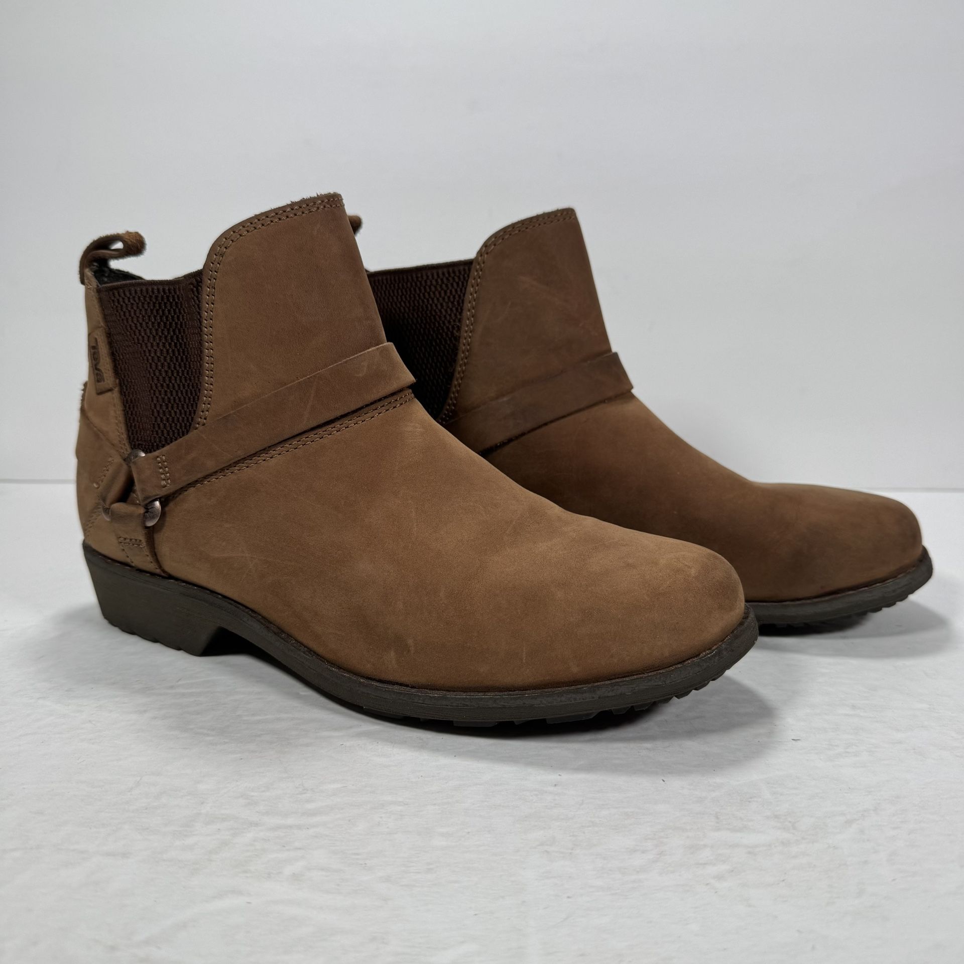 Teva De La Vina Dos Waterproof Brown Leather Chelsea Ankle