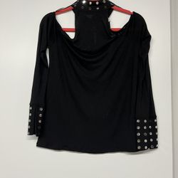 Michael Kors Cold Shoulder Top With Silver Embellishments