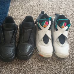 Black Air Force And Jordan 8s