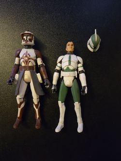 Star Wars Clone Wars 3.75 Figure Lot Commander Fox & Gree READ DESCRIPTION