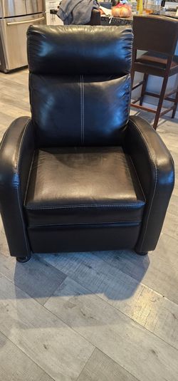 Black Faux Leather Recliner