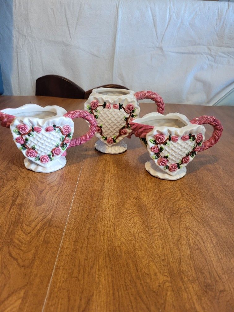 Heart Shape Ceramic Vases