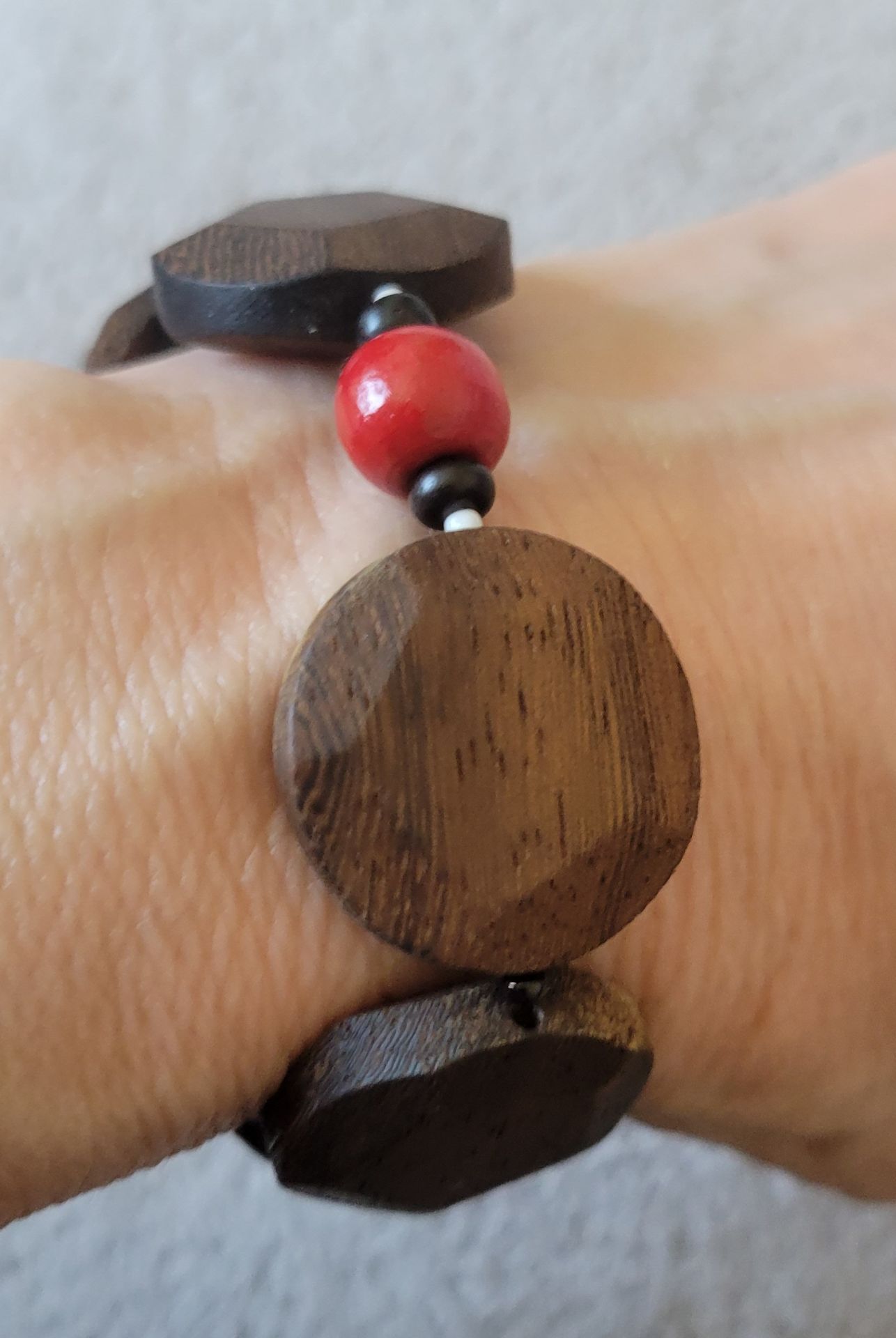 Handmade Stretch Wooden Bead Bracelet