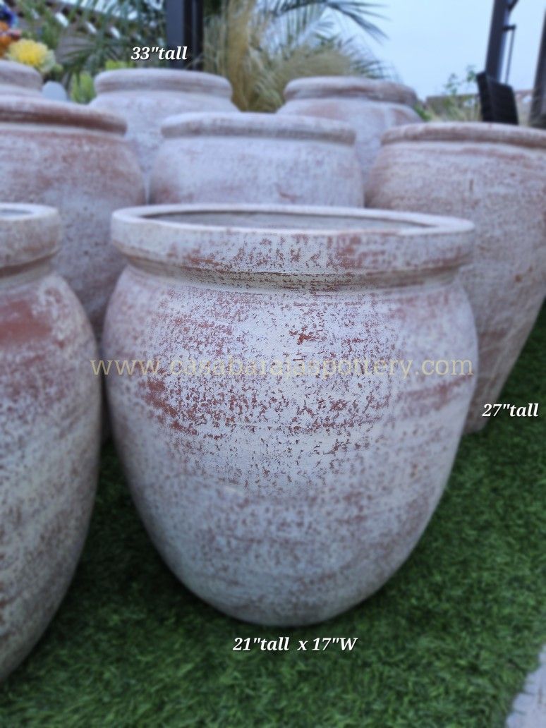Clay Pots 🪴 21"tall $65 each."Talavera And Clay Pottery Store In Cypress Ca ☎️ 714 809 37 34