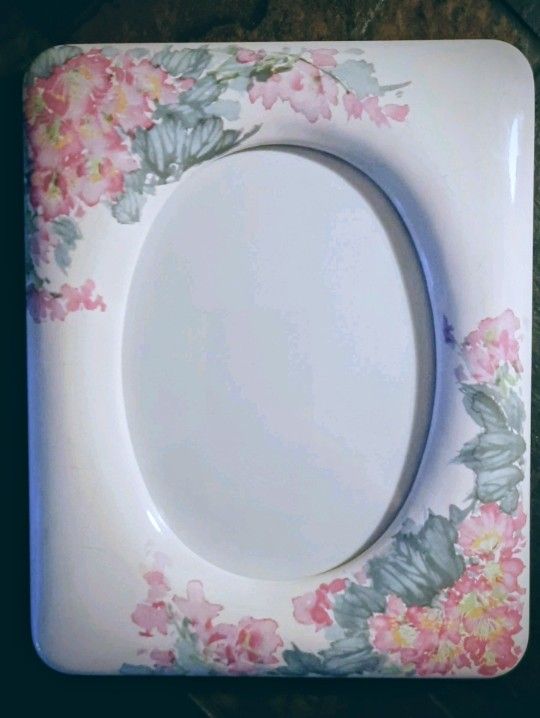 Vintage MCM Floral Frame Ceramic Eisel Back 1990s Cherry blossoms πΈ π 5X7