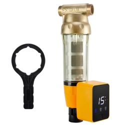 NIB iSpring WSP50ARB Spin Down Sediment Water Filter, Auto Flushing Module and Built-in Housing Scraper, Clear Housing, 50 Micron
