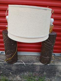 Pair of very unique brown lamp