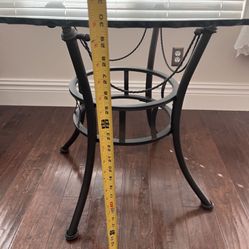 Round Glass Breakfast table and 2 Chairs 