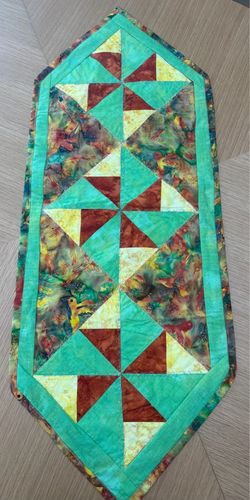 Handmade Batik Quilted Table Runner 41” X 16”
