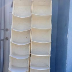 2 canvas closet hanging storage shelves organizer drawers

