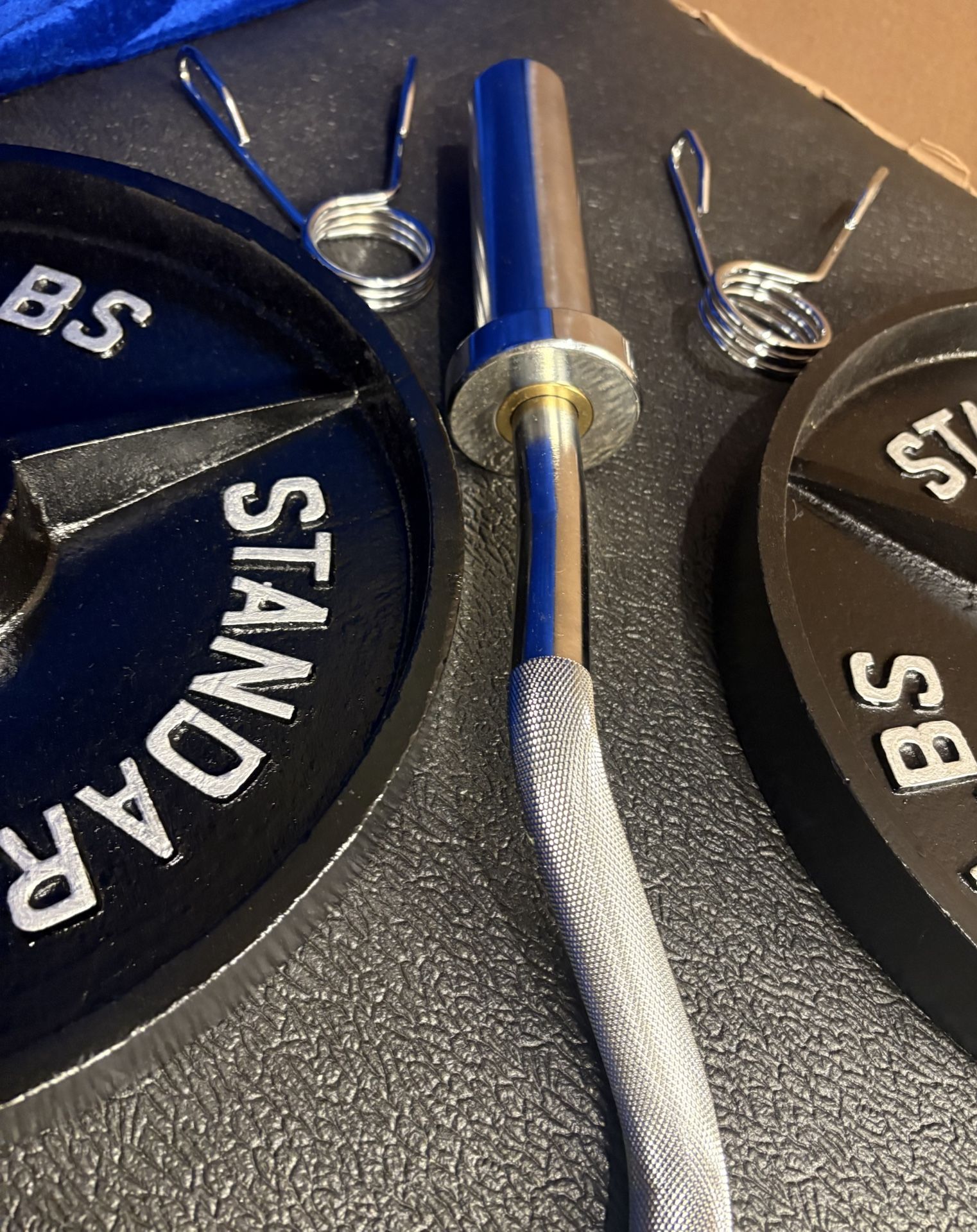 NEW Olympic Equipment Curl Bar of 20# with Cooper Bearings and Plates 2X35s, 2X25s, 2X10s and 2X5s pounds. Brute 170#