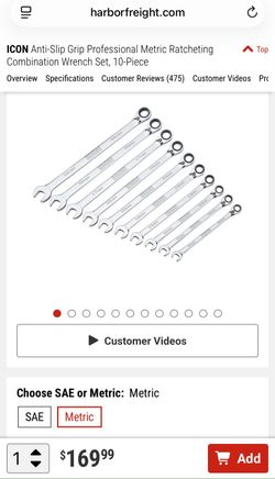 Icon 10pc Metric  Ratchet Wrenches