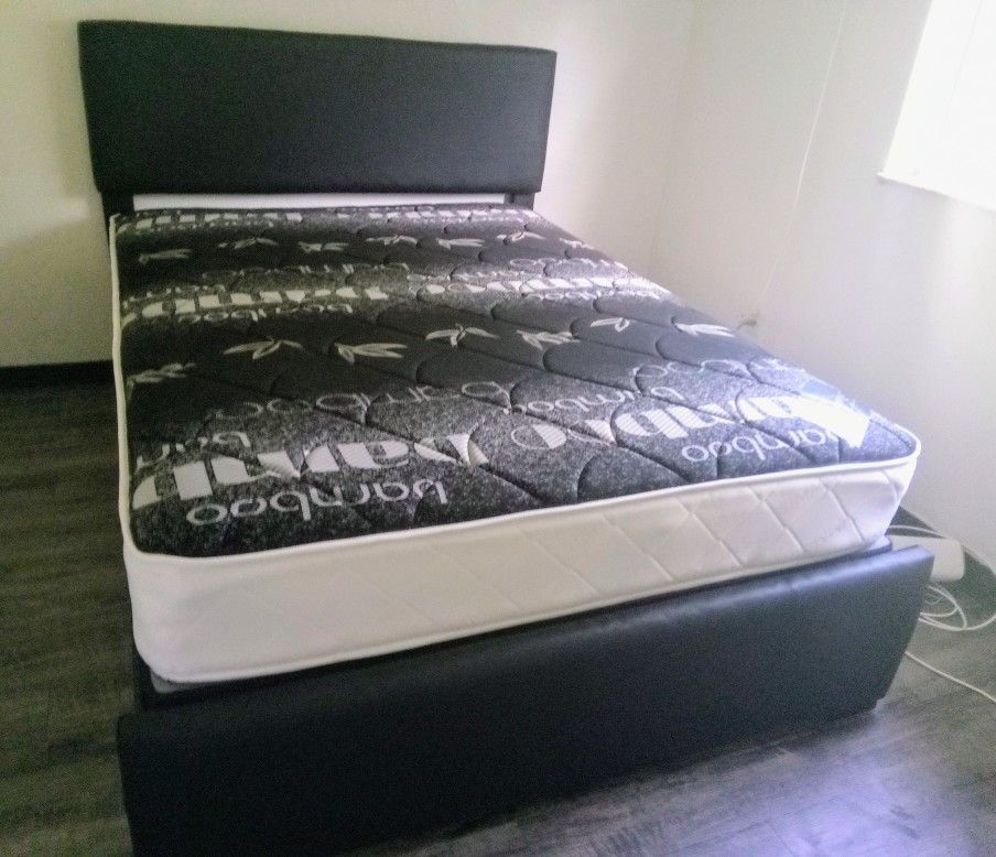$350 Queen Bed Frame With Mattress And Boxspring Brand New Free Delivery 