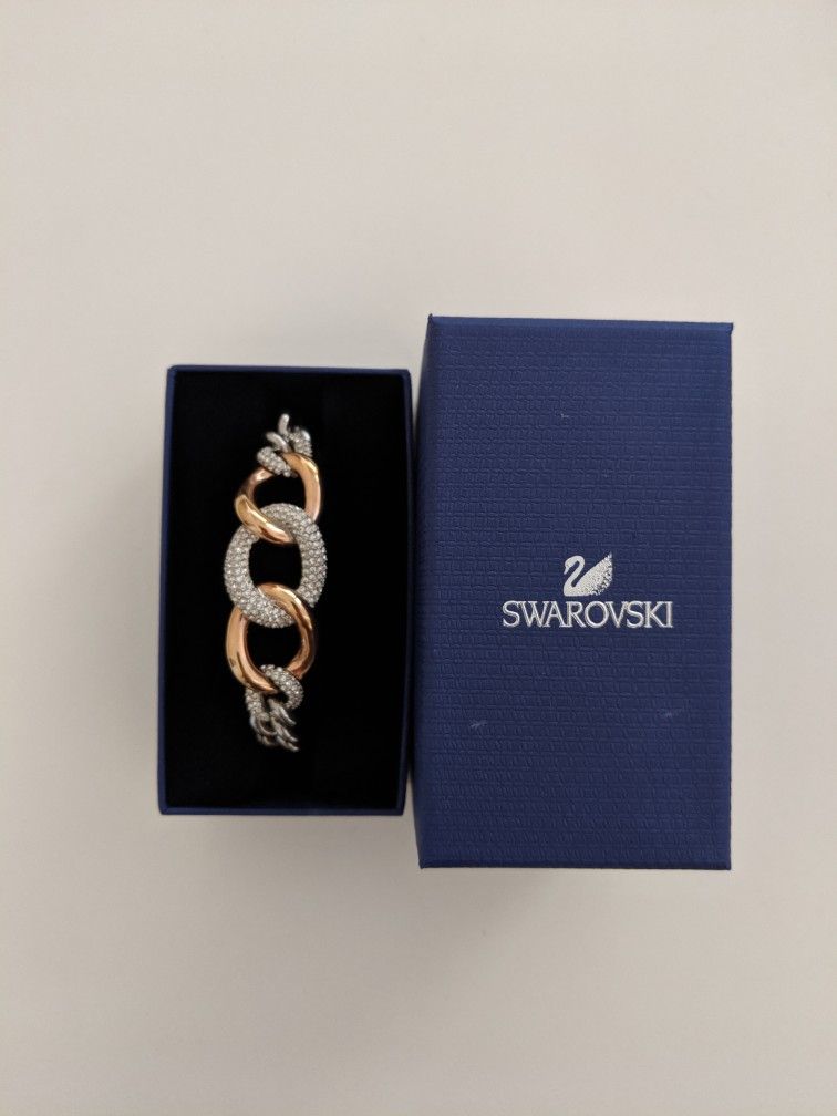 Swarovski Bound Crystal Pave Chain Stainless Steel Bracelet