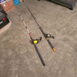2 Deep Sea Fishing Poles And 2 Really Good Reel.