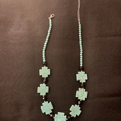 Costume Turquoise and Black Necklace 