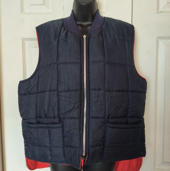 1980s Sexton Winnipeg Canada Reversible Nylon Vest Size XL