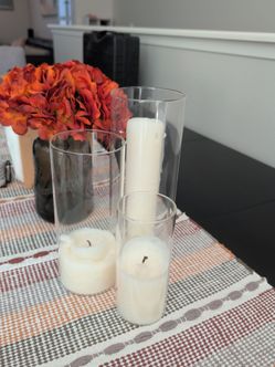 Glass & candle centerpieces