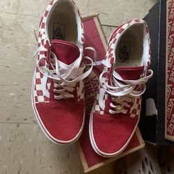 red checkerboard vans size 10 men