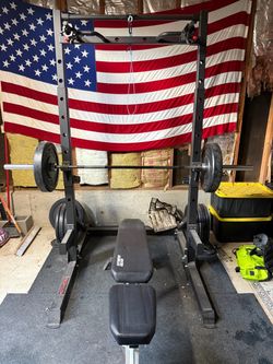 Ethos Squat Rack w/ full set of weights