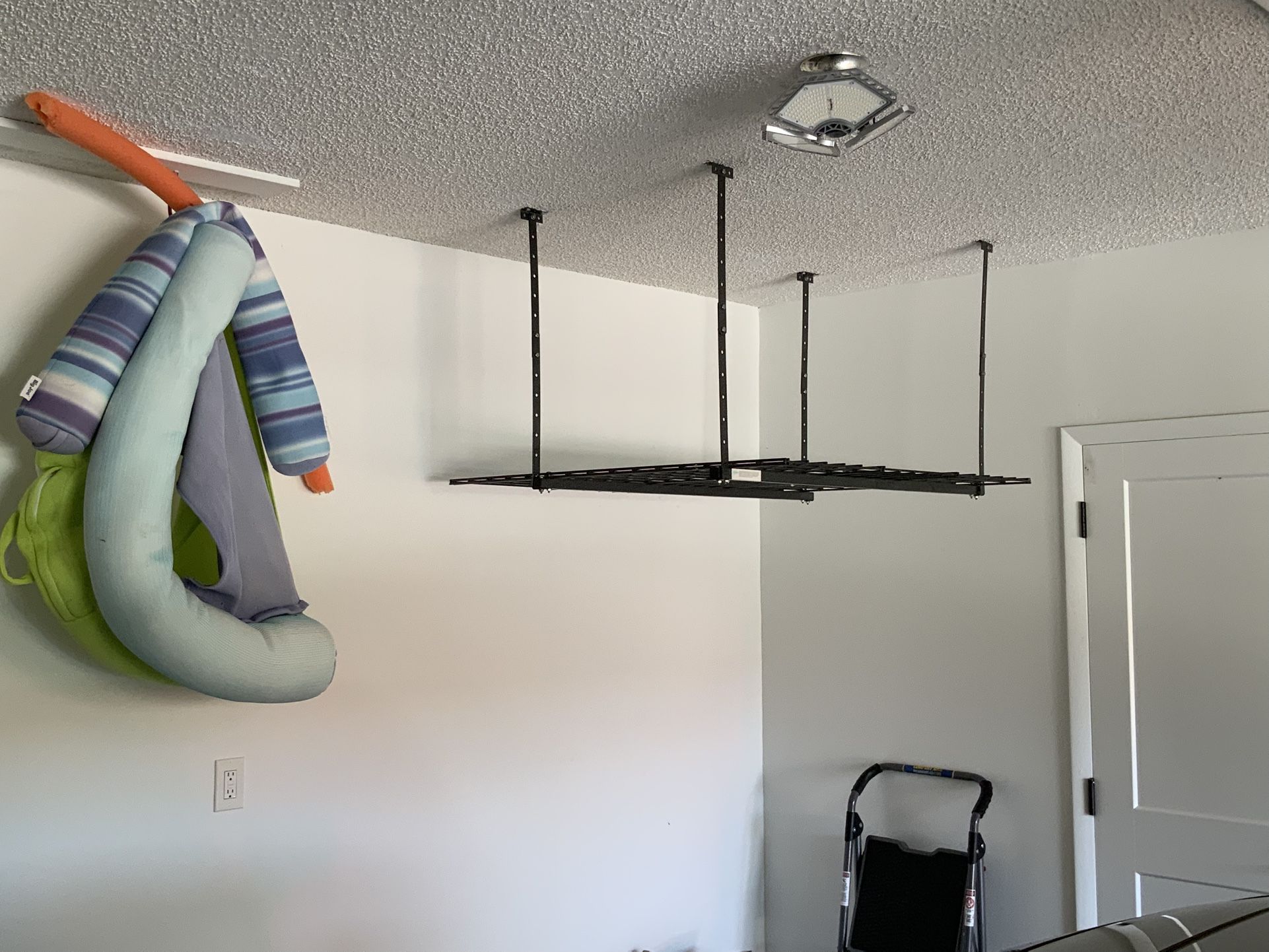 Adjustable Height Ceiling Storage Rack, 45”W X 45”L, Easy Installation - Weston