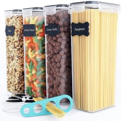 **Brand New** Chef's Path Airtight Food Storage Containers (Set of 4, 2.8L) - Lids, Noodle Measure and Reusable Labels Included