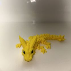 3D Printed Baby Crystal Dragon (yellow)