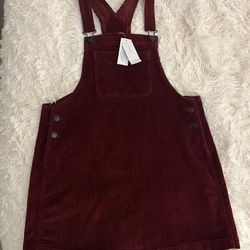 American Eagle Outfitters Overall Burgandy Dress