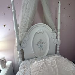Twin Girls Bed frame And Night Stand Table