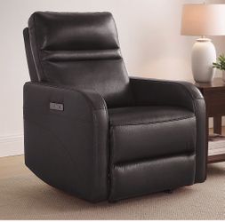 Leather power recliner armchair