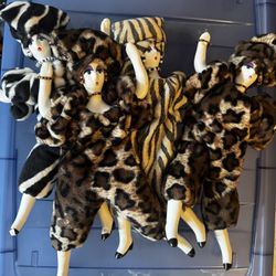 A Poupee Millet art dolls Set Of 4 12” And One 24”