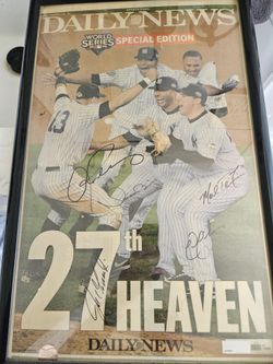 New York Yankees Autographed & Framed Daily News