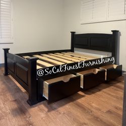 Queen Bed With Drawers 