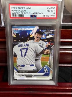 2025 Topps Now ROKI SASAKI SSP World Series CHAMPIONS PSA 8 DODGERS