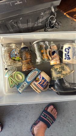 German Beer Steins & 1975 Jim Bean Decanters