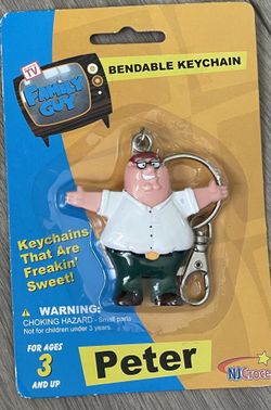 2004 Family Guy Peter Griffin Bendable Keychain 